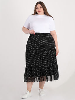 Шифоновая юбка в горох - Almond фото 7