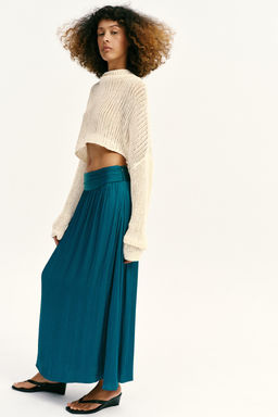 FALDA MIDI SATINADA / Azul pato - Zara фото 4