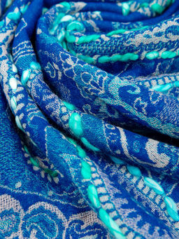 Палантин с вышивкой (шерсть вареная) в ассортименте № Тк906/50 - Ганг фото 3