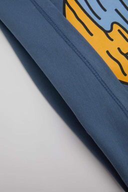 Футболка с короткими рукавами и круглым вырезом для маленьких мальчиков с принтом природы - Defacto фото 6