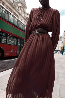 MIDI DRESS WITH BELT - Zara фото 6