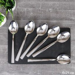 Ложка столовая 6 штук Серебро 17 Spark/ MJK3 /уп 100/410/шлифовка глянец - ГалеонТрейд фото 2