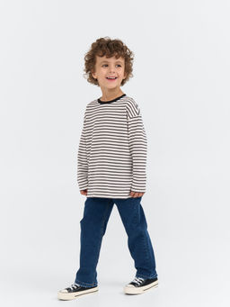 Лонгслив оверсайз Полоска Уголь - Bungly фото 7