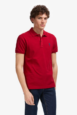 Erkek Slim Fit Polo Yaka Bordo Basic Ti__rt - U.s. polo assn фото 3