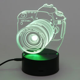 Цена за 2 шт. Светильник ночник "3D-Фотоаппарат" на пластиковой подставке, с включателем USB