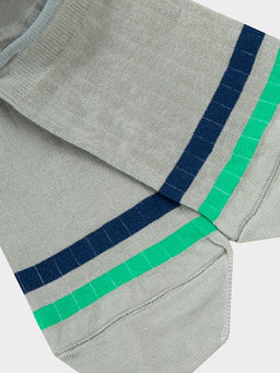 Цена за 5 пар! Носки мужские короткие серые с полосками