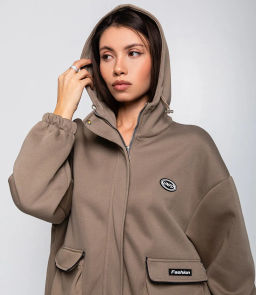 Спортивный костюм #КТ8832 (3)-2, бежево-серый