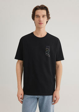 Mavi Logo S?rt Bask?l? Siyah Tisort  фото 4