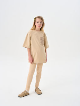 Футболка оверсайз Крем-брюле с карманом 7+ - Bungly фото 7