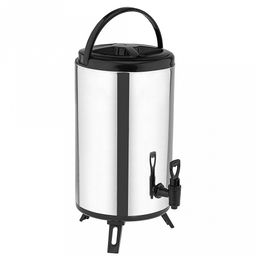 Термос из нержавеющей стали 7,5л, д22,5см h39-44см, кран, крышка и ручка пластмассовые, складные пластмассовые ножки, в подарочной коробке (Китай)