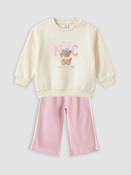 NYC Bask?l? K?z Bebek Sweatshirt ve E?ofman Alt