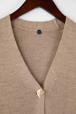 Ekru Dugme Detayl? Renk Bloklu Triko H?rka TWOAW26HI00144 - Trendyolmilla фото 12