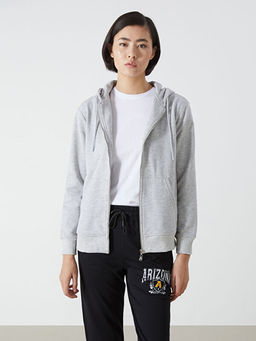 Kap??onlu Kad?n Fermuarl? Sweatshirt