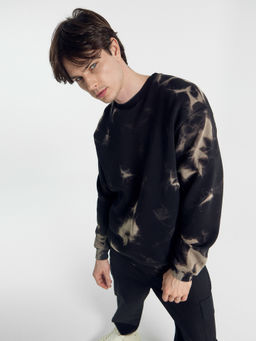 Свитшот мужской черный с обработкой эйсид черный эйсид 121801/1