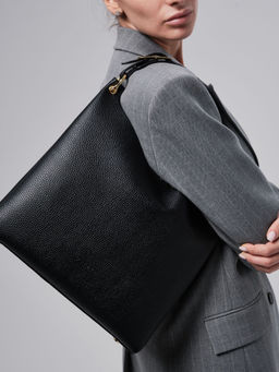 Сумка кожаная Deboro 30994 черный фиолет