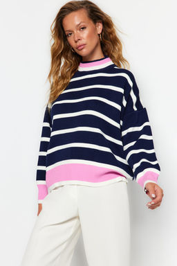 Lacivert Super Genis Kal?p Triko Kazak TWOAW24KZ00404 - Trendyolmilla фото 3