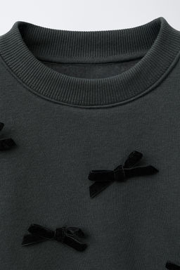 VELVET BOW SWEATSHIRT - Zara фото 3