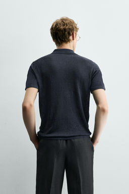 POLO PUNTO REGULAR FIT 100% LINO / Verde claro - Zara фото 11