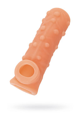 Насадка реалистичная KOKOS NUDE SLEEVE с дополнительной стимуляцией, TPE, телесная, 10 см
