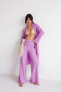 9540 Костюм из кимоно и брюк-палаццо сиреневый - Martichelli фото 10