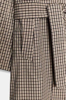 TRENCH OVERSIZE CUADROS ZW COLLECTION / Beige / Verde - Zara фото 10