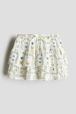 Falda estampada con dise?o escalonado
