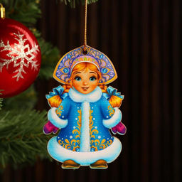 Цена за 5 шт. Ёлочная игрушка Снегурочка, подвеска, 9.57 см