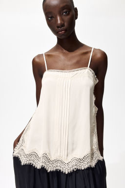 Top de tirantes con ribetes de encaje - H&m фото 6
