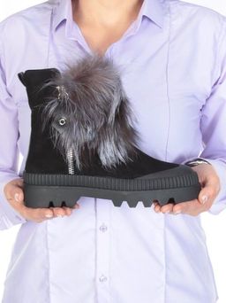 04-M20-5045 Ботинки зимние женские (натуральная замша, натуральный мех) - Фабричный китай фото 2