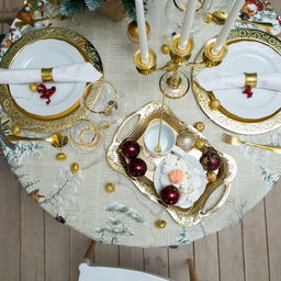 Скатерть новогодняя Этель Winter holidays d=220 см 3 см с ГМВО, 100% хлопок, саржа 190 г/м?