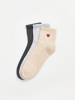 Bask?l? Kad?n Soket ?orap 3l?