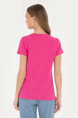 Женская футболка цвета фуксии с круглым вырезом - U.s. polo assn фото 12