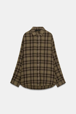OVERSIZE CHECK SHIRT - Zara фото 6