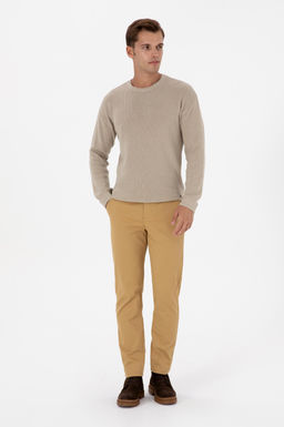 Erkek Hardal Slim Fit Kanvas / Chino Pantolon
