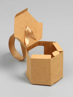 Цена за 5 шт. Коробка подарочная шестигранная, с окном, крафт, 12,5 х 7 х 7 см