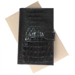 Визитница Croco-В-204 (с хляст, 3х рядная 72 карты) натуральная кожа черный кайман (61) 208517  фото 4