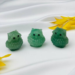 Фигурка резная Сова из зеленого Кварца