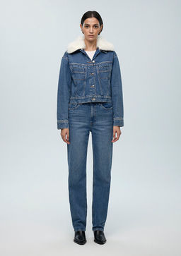 Casey Iconic Indigo Mavisi Suni Kurklu Jean Ceket фото 3