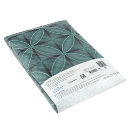 Простыня Евростандарт "Энигма" мятный 220х240см, поплин 115г/м2, хлопок 100%, упаковка "классическая" ПВХ 28х41см, "Домашняя мода" (Россия)