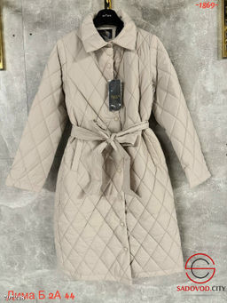 Пальто стеганое с поясом