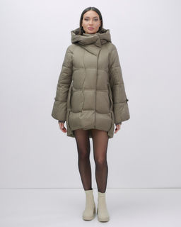 Куртка зимняя женская с большим капюшоном модная коричневого цвета 7739K - Visdeer фото 2