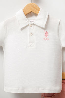 K_z Bebek Beyaz %100 Pamuk Polo Yaka Ti__rt Jean Pantolon Tak_m 2li - U.s. polo assn фото 4