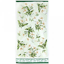 "Япония-2012" Полотенце махровое 50х90см, плотность 300гр/м2, 100% хлопок, Ландыш, зеленый, Bolangde (Китай)