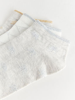 Desenli Kad?n Patik ?orap 3l?