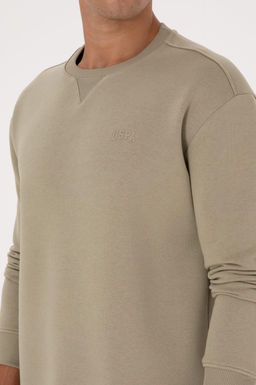 Erkek A__k Haki Basic Sweatshirt Sepette S_rpriz _ndirim - U.s. polo assn фото 7