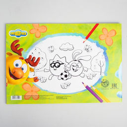 Альбом для рисования А4, 24 листа 100 г/м, на скрепке, Смешарики  фото 3