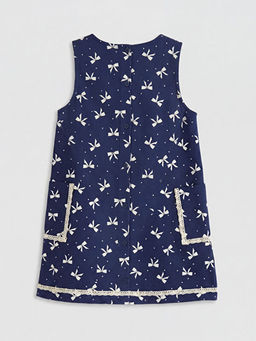 Fiyonk Bask?l? K?z ?ocuk Elbise ve Bluz