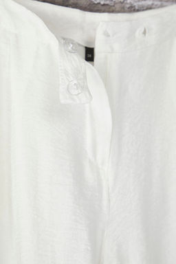 Trendyolmilla Beyaz Dokulu Wide Leg/Genis Paca Ince Kumas Astarl? Pantolon TWOSS25PL00113  фото 8