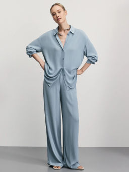 Широкие брюки из фактурной вискозы / Zarina