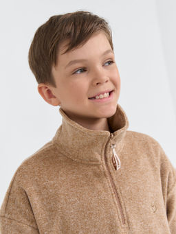 Олимпийка флисовая Бежевый меланж 7+ - Bungly фото 16